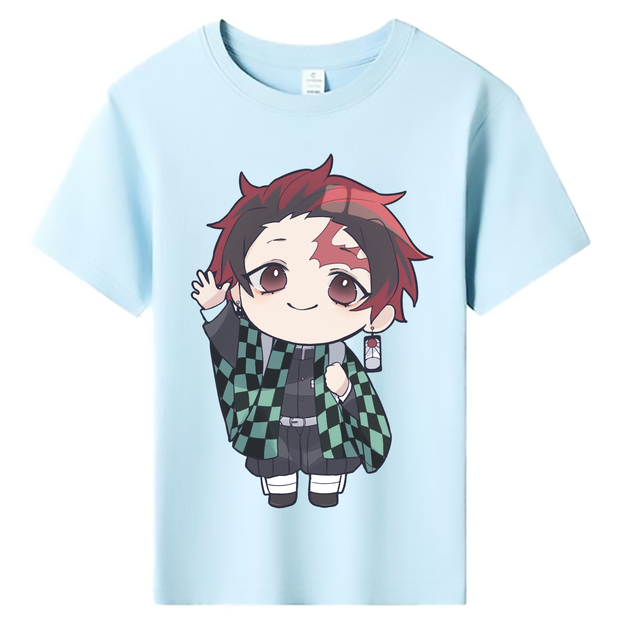 （画像用） 鬼滅の刃 竈門 炭治郎／かまど たんじろう Kamado Tanjirou 綿100％キッズTシャツ（フロントプリント）